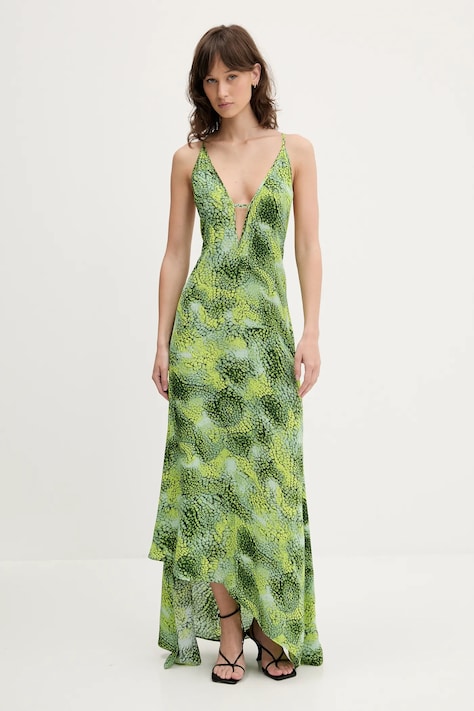 IRO rochie culoarea verde, maxi, evazată, WM33IDILA