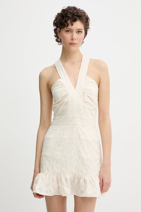 IRO rochie culoarea bej, mini, evazati, WM33HORIA