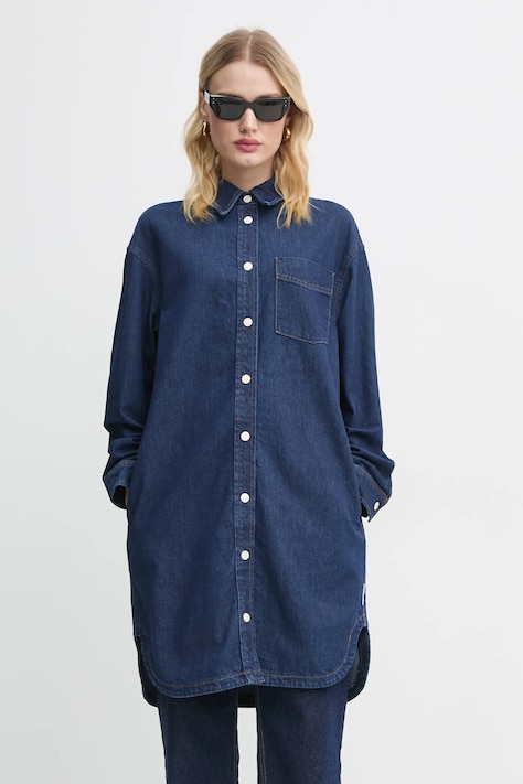Marc O'Polo sukienka jeansowa kolor granatowy mini oversize 5000006121