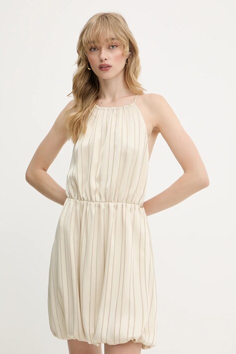 Armani Exchange rochie culoarea bej, mini, evazați, XW000194 AF12744