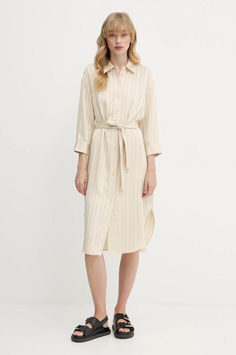Šaty Armani Exchange béžová barva, mini, XW000484 AF12744