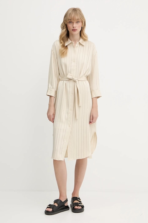 Šaty Armani Exchange béžová barva, mini, XW000484 AF12744