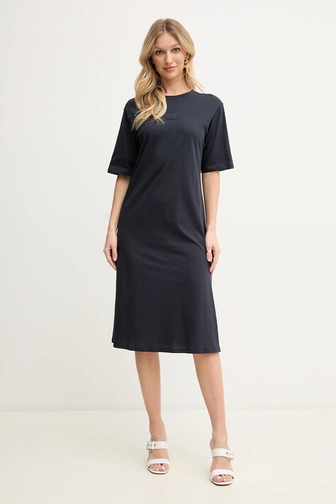 Armani Exchange rochie din bumbac culoarea bleumarin, mini, dreaptă, XW000353 AF10359