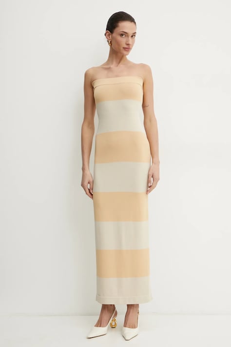 Liviana Conti rochie culoarea galben, maxi, mulată, F5SA37