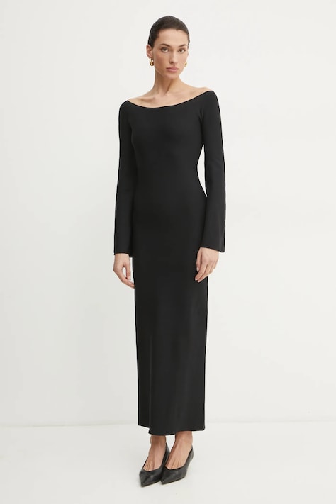 Liviana Conti rochie culoarea negru, maxi, mulată, F5SG37