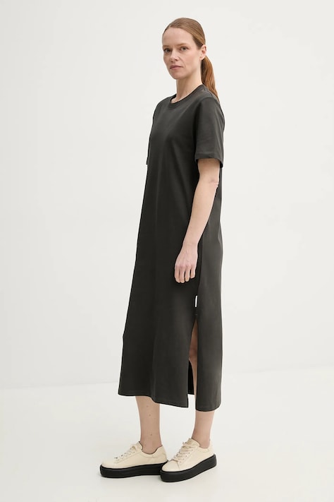 Marc O'Polo rochie din bumbac culoarea gri, midi, dreaptă, 5000006039