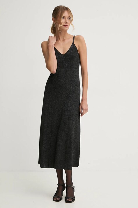 Šaty Pepe Jeans NOELIA černá barva, midi, PL953643