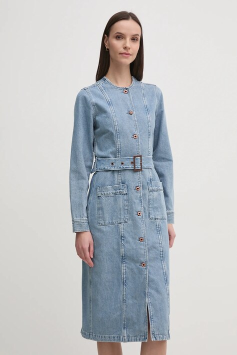 Pepe Jeans rochie din denim SCOTTIE midi, dreaptă, PL953657