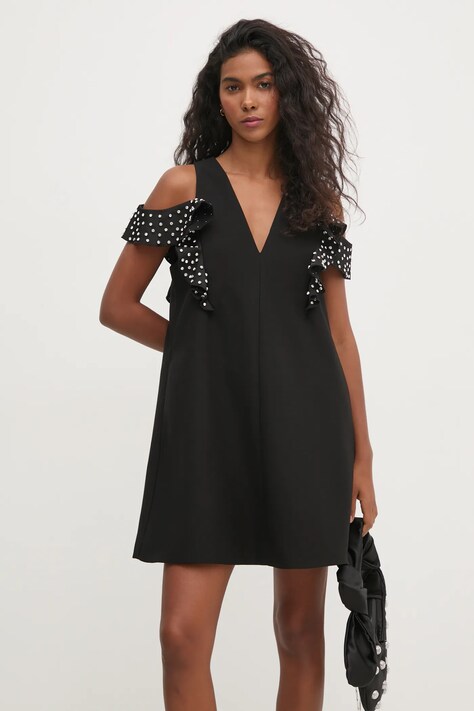 Stine Goya rochie culoarea negru, mini, evazată, SG-PS25-D073-2330