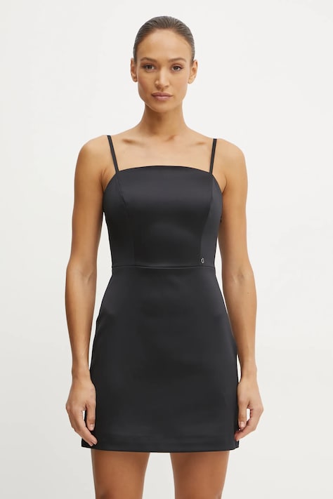 Guess rochie MAELLE culoarea negru, mini, mulată, W5RK42 WH0M2