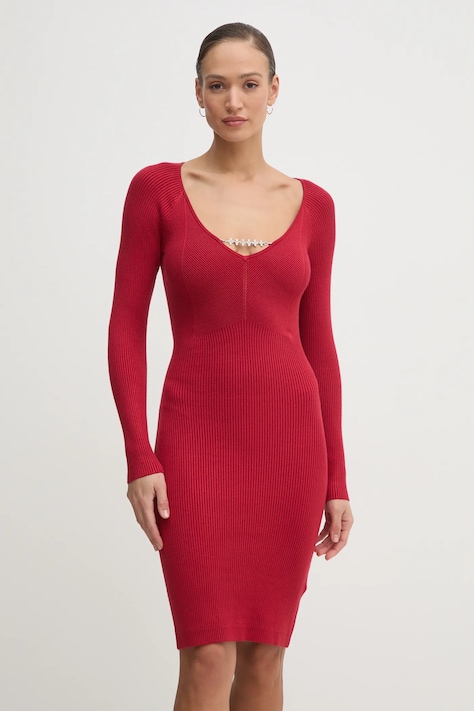 Šaty Guess SASHA červená farba, mini, priliehavé, W5RK07 Z2YJ2