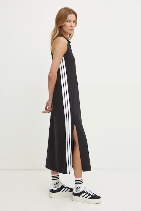 Šaty adidas Essentials černá barva, maxi, JE1208