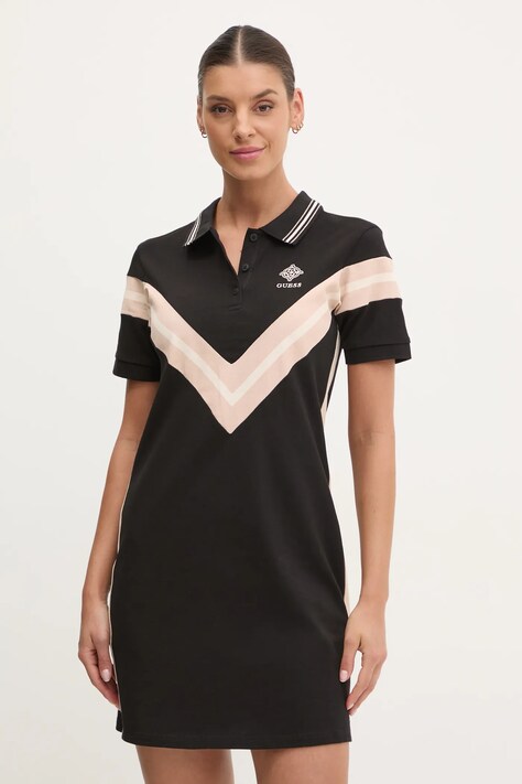 Guess rochie SUZANNE culoarea negru, mini, dreaptă, V5RK00 KCOK1