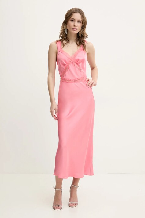 Bardot rochie culoarea portocaliu, maxi, evazată, 58603DB3