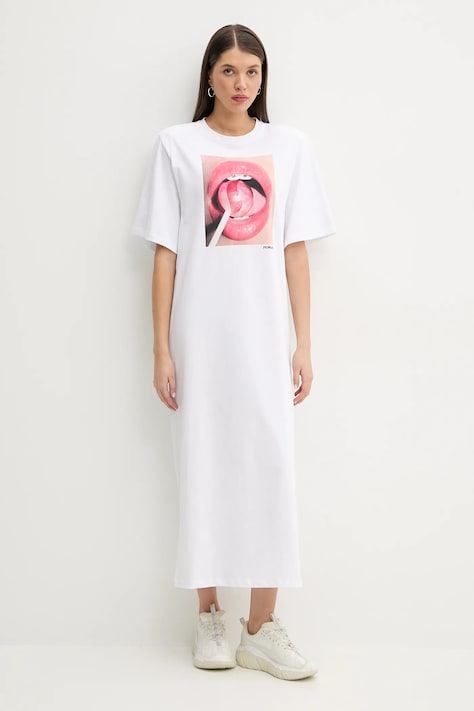 Fiorucci rochie din bumbac Lollipop Mouth Print Maxi T-Dress culoarea alb, maxi, dreaptă, W02SPDTS108CJ01WH03