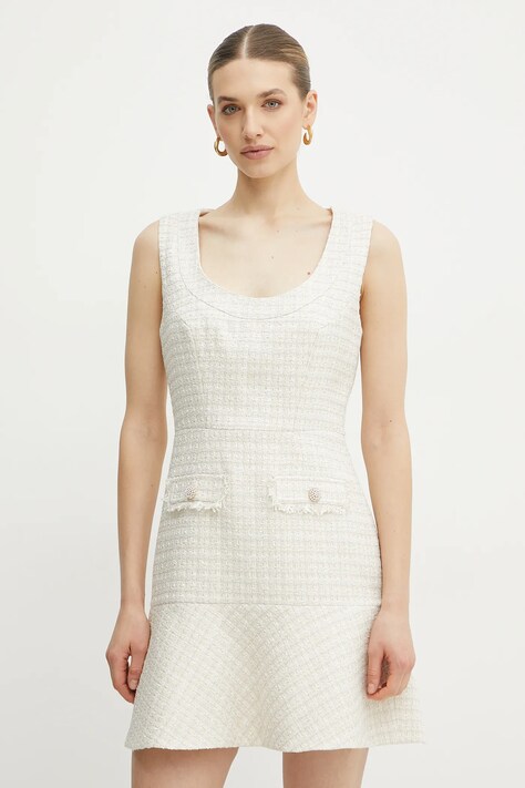 Šaty Guess DAPHNEE béžová barva, mini, W5RK10 WGW82