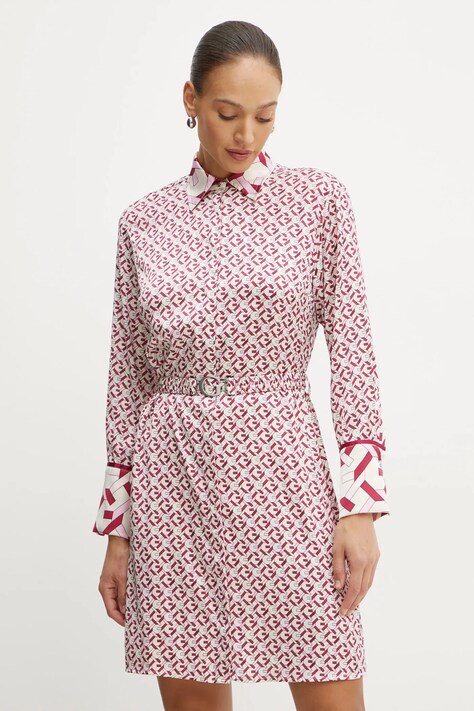 Guess rochie VERONICA culoarea bej, mini, evazată, W5RK40 WF1T2