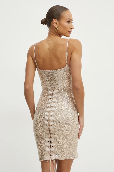 Šaty Guess SERENITY béžová barva, mini, W5RK0R KCJF0