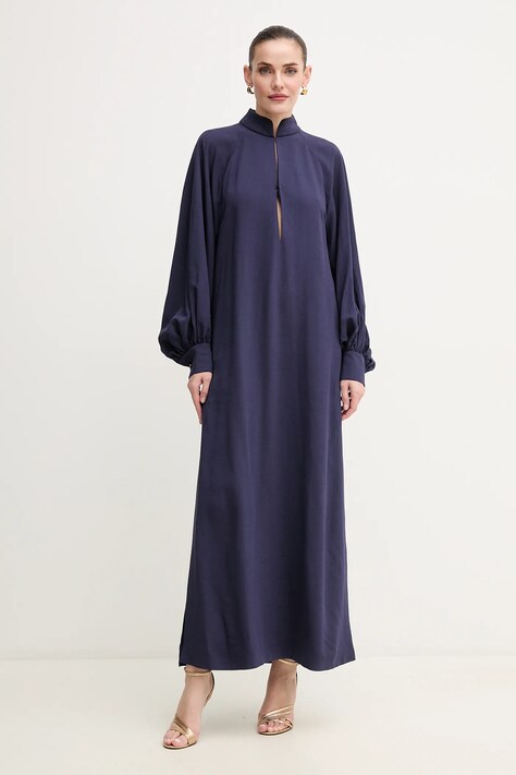 Luisa Spagnoli rochie culoarea bleumarin, maxi, oversize, 542133