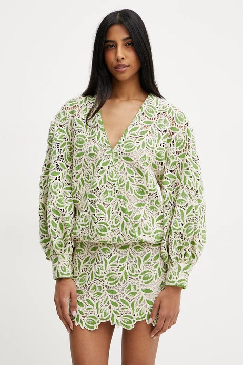 Šaty Luisa Spagnoli zelená barva, mini, oversize, 542278