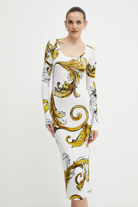 Šaty Versace Jeans Couture bílá barva, mini, 78HAO920 JS471