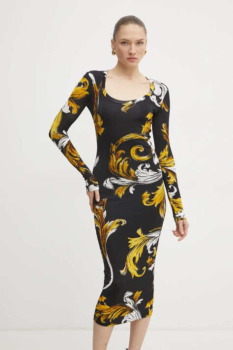Versace Jeans Couture rochie culoarea negru, mini, mulată, 78HAO920 JS471