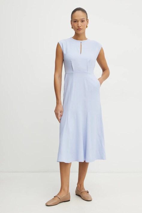 Šaty Marella CREMA modrá barva, midi, 2513221071200