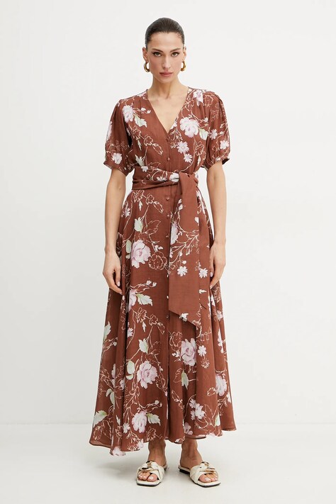 Marella rochie REGARD culoarea maro, maxi, evazată, 2513221312200