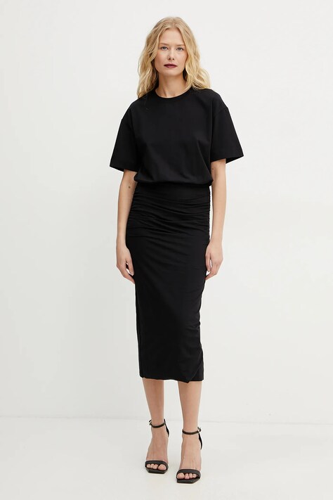 Сукня Marella ILEANA колір чорний midi облягаюча 2513621014200