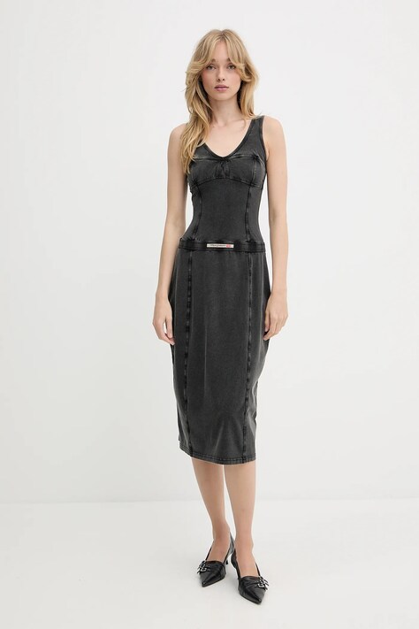 Diesel rochie D-INNY DRESS culoarea gri, mini, drept, A16591.0NJBJ