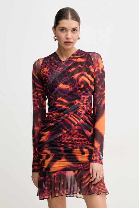 Šaty Versace Jeans Couture oranžová barva, mini, 78HAO971 JS467