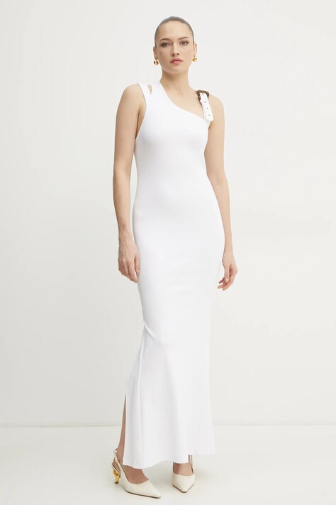 Šaty Versace Jeans Couture bílá barva, maxi, 78HAO973 J0004