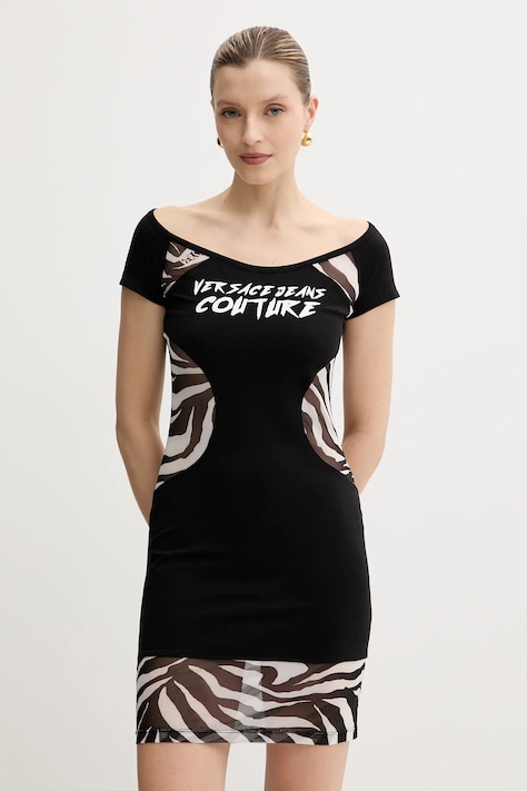 Versace Jeans Couture rochie culoarea negru, mini, mulată, 78HAO9A6 J0020