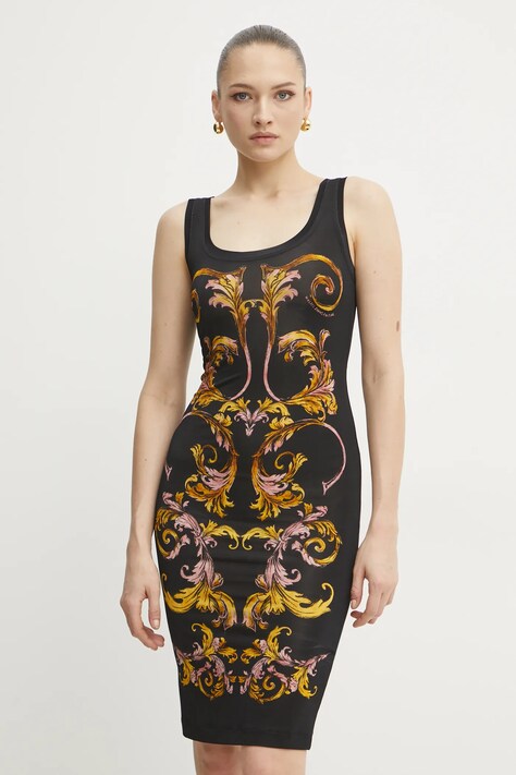 Šaty Versace Jeans Couture černá barva, mini, 78HAO9P6 JS473