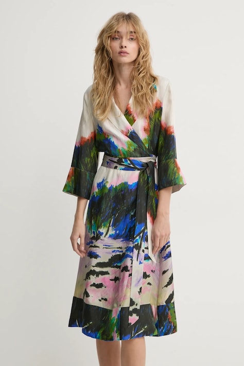 MUNTHE vestito in seta SAMEN colore beige  244130424418