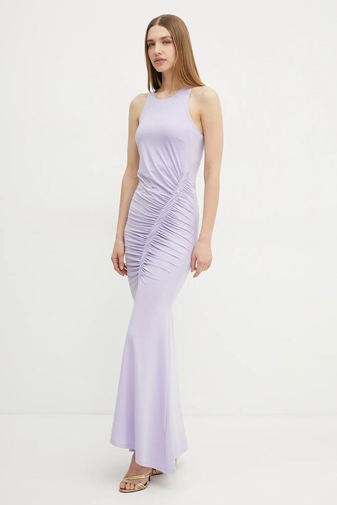 Рокля Patrizia Pepe в лилаво дълга с кройка по тялото 2A2872 J294