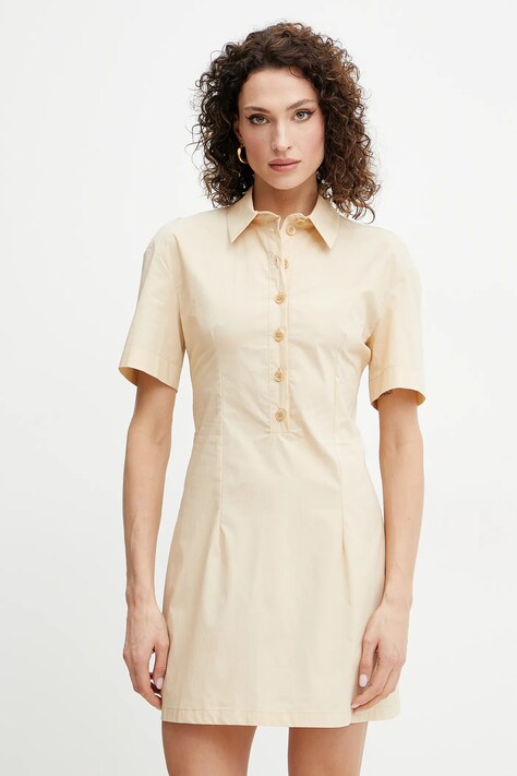 Patrizia Pepe rochie culoarea bej, mini, evazată, 2A2899 A570