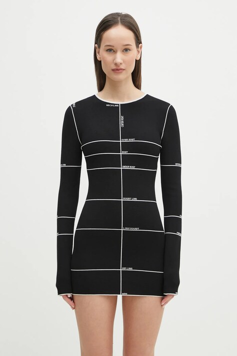 VETEMENTS sukienka Knitted Mini kolor czarny mini dopasowana WA66KN100X