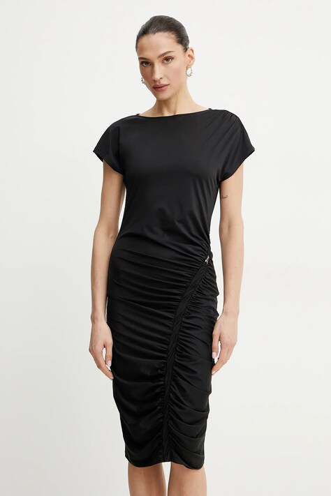 Patrizia Pepe rochie culoarea negru, mini, mulată, 2A2871 J294