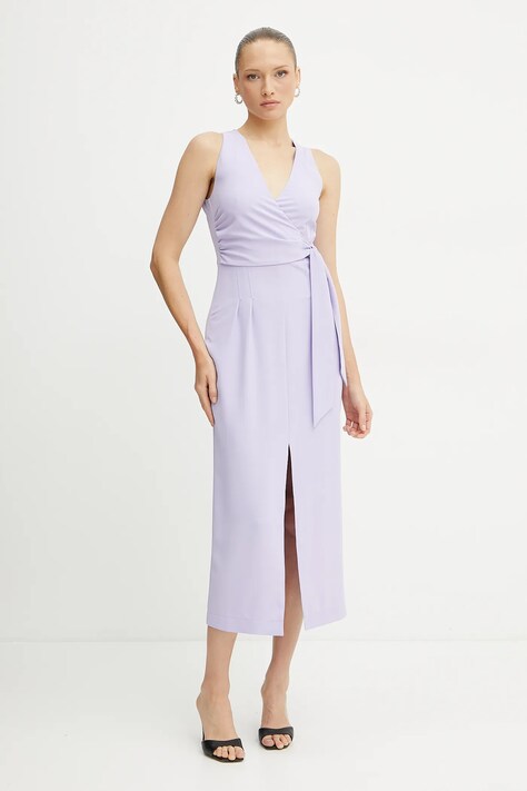 Patrizia Pepe rochie culoarea violet, midi, dreaptă, 2A2887 A411