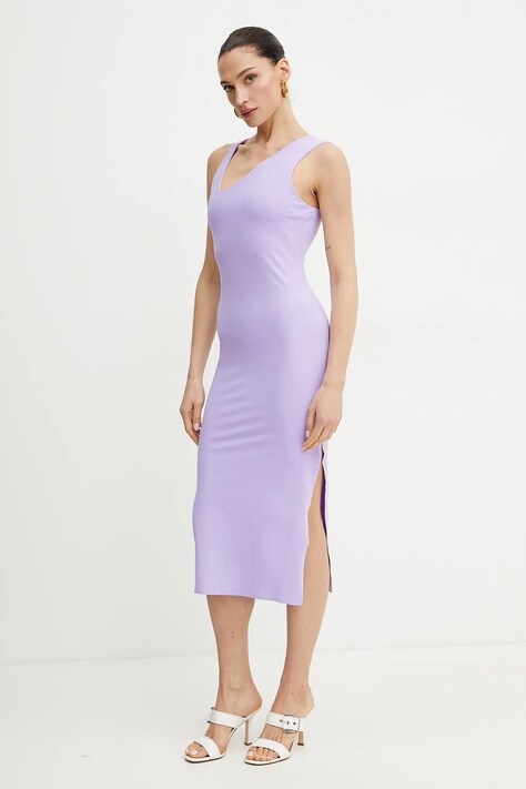 Patrizia Pepe rochie culoarea violet, midi, mulată, 2A2912 J129