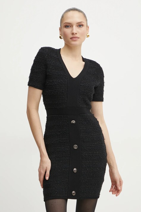 Marciano Guess rochie AMELIA culoarea negru, mini, mulată, 5RGK04 5852Z