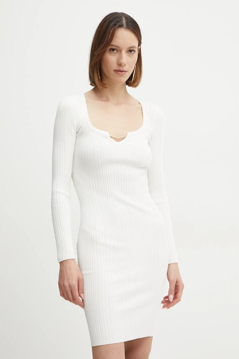 Marciano Guess rochie ANGI culoarea bej, mini, mulată, 5RGK84 5681Z
