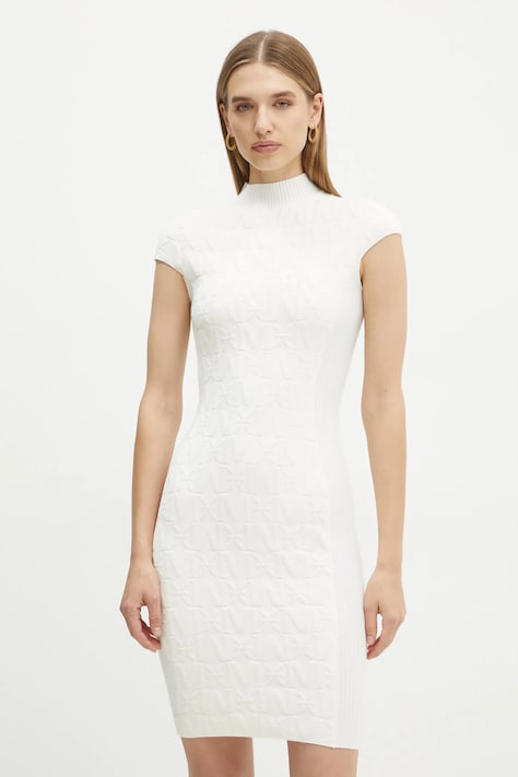 Marciano Guess rochie HERMIONE culoarea bej, mini, mulată, 4BGK0A 5661Z