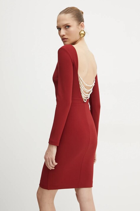 Marciano Guess rochie CELIA culoarea bordo, mini, dreaptă, 5RGK32 6869Z