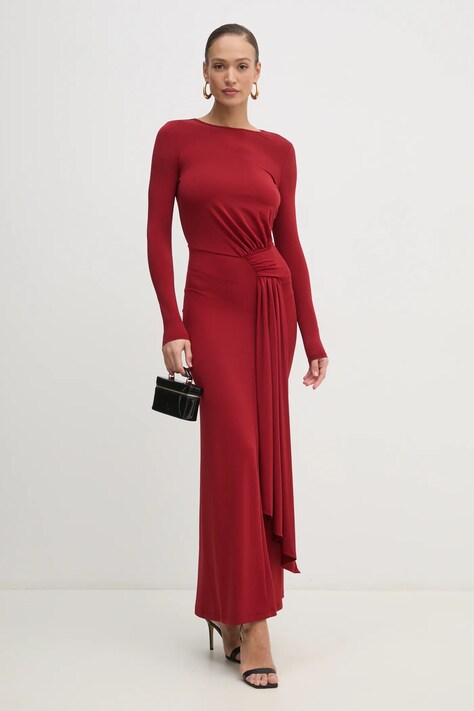 Haljina Marciano Guess GWENDOLINE boja: bordo, maxi, širi se prema dolje, 5RGK73 6257A