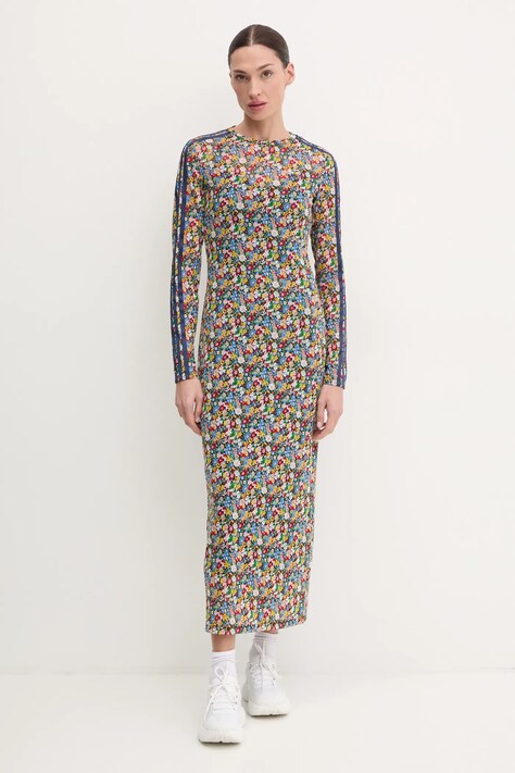 adidas Originals rochie Liberty culoarea bleumarin, maxi, mulată, JC7773