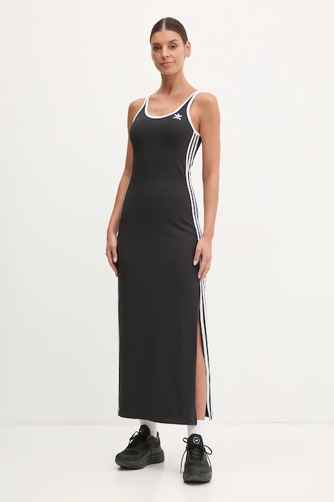 adidas Originals sukienka 3S TANK DRESS kolor czarny midi dopasowana JD4619
