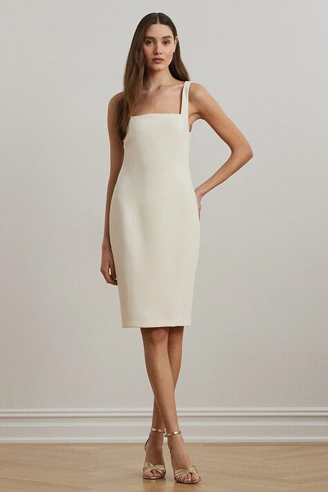 Платье Lauren Ralph Lauren цвет бежевый mini облегающее 253963610