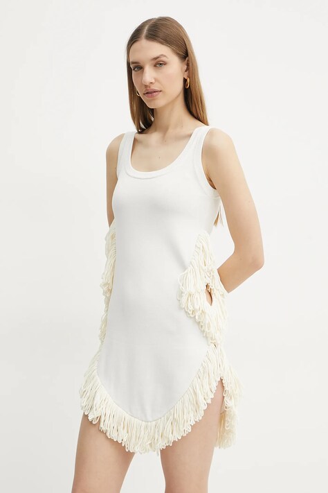 Simona Corsellini rochie culoarea alb, mini, mulată, P25CPABO05